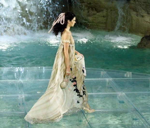Kendall Walk on Water at Kendall Fendi 90 Anniversary Show