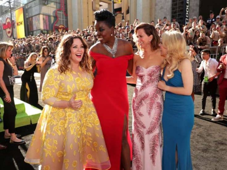 Leslie Jones with Whole Cast of Ghostbusters Movie Premiere