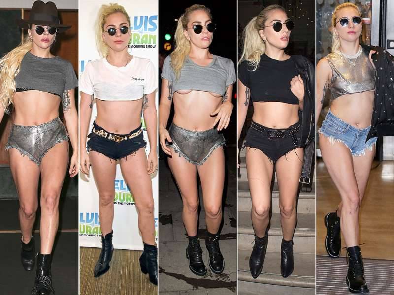 Lady Gaga Has A New Post Breakup Look And Its All About Crop Tops And Short Shorts