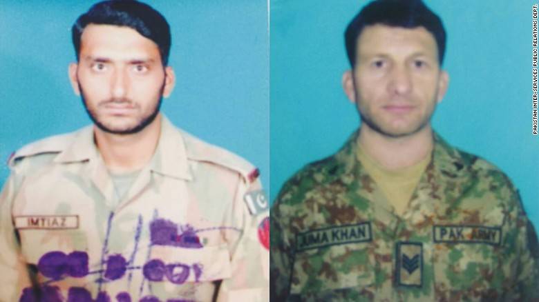 Killed Pakistani Soldiers Naik Imtiaz L And Havildar Jumma Khan R