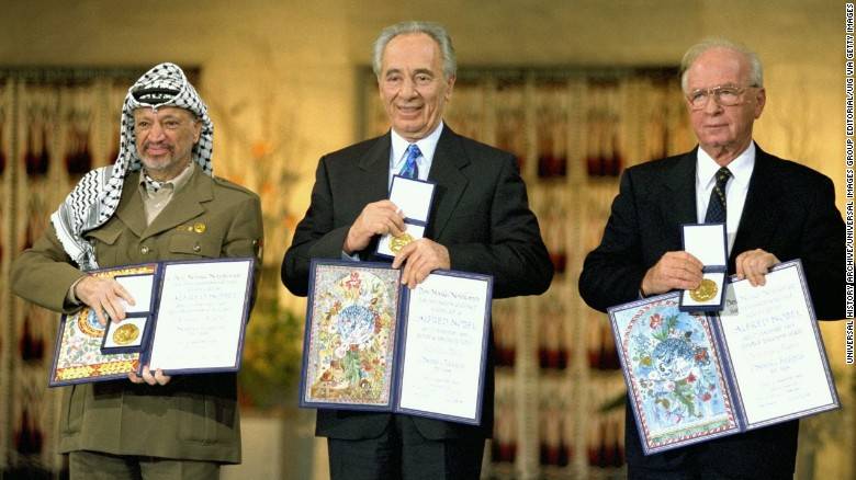 L R Yasser Arafat Shimon Peres And Yitzhak Rabin