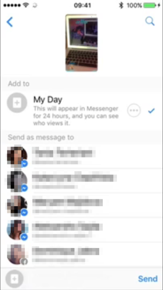 Messenger Day Share