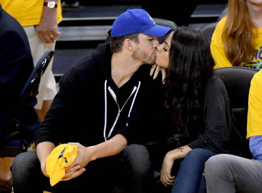 Ashton And Mila Kiss