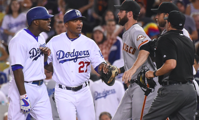 Hill pulled early again, Dodgers lose 2-0 to Giants
