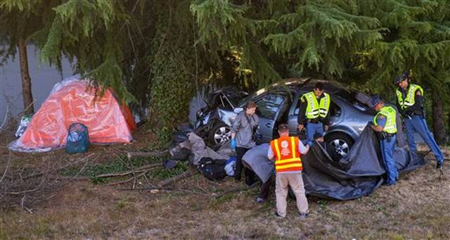 Homeless man in Seattle dies after car crashes into his tent