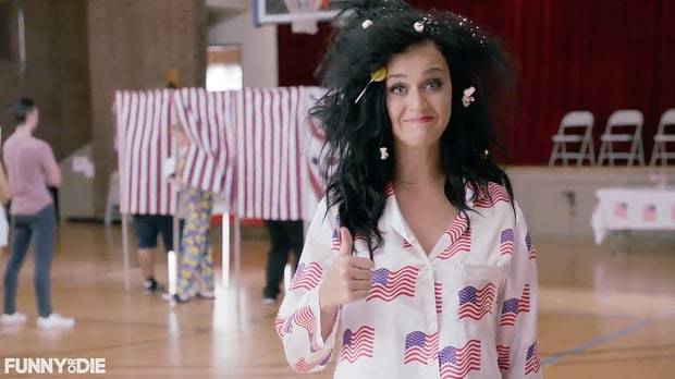 Katy Perry Tries to Vote Naked, Gets Arrested in Election Video