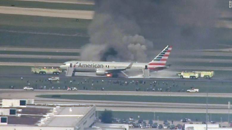At Chicago O’Hare American Airlines 767 catches fire on runway