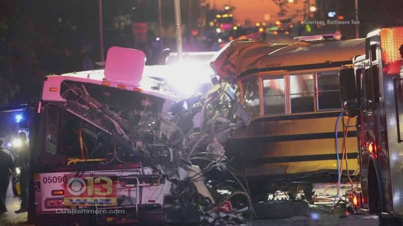 6 Dead, 10 Hospitalized After MTA Bus, School Bus Collide In SW Baltimore