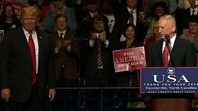 Rallying in North Carolina, Donald Trump Formally Introduces James Mattis