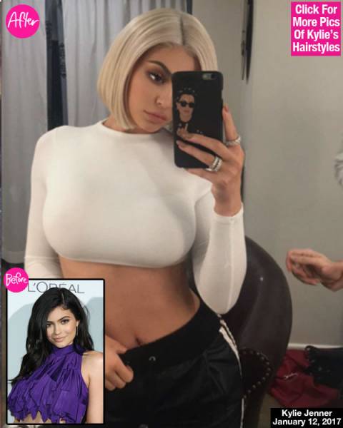 Kylie Jenner Shows Off Sexy New Short Blonde Bob Hairdo