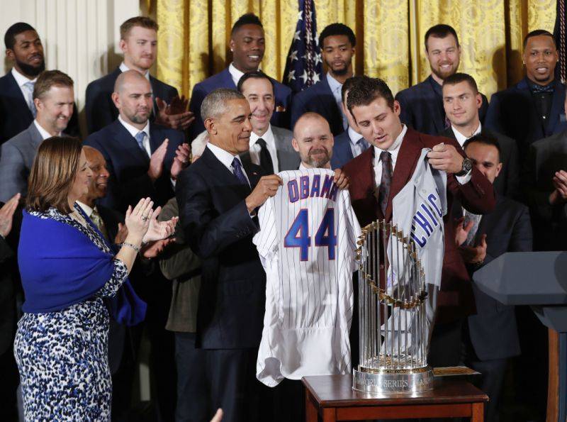 Obama celebrates World Series champion Chicago Cubs