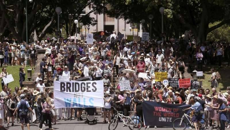 Thousands protest Trump as sister marches begin in Australia and New Zealand