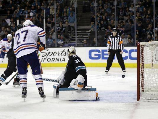 Lucic hat trick leads Oilers past Sharks 4-2