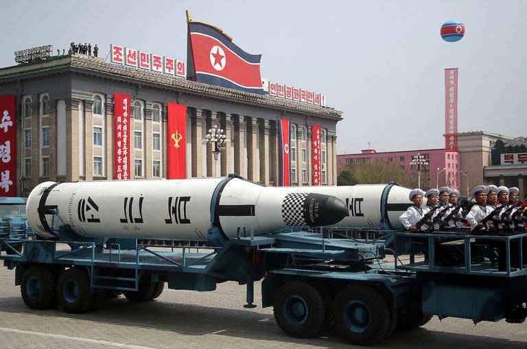 North Korea Shows Off Long-Range Missiles in Military Parade