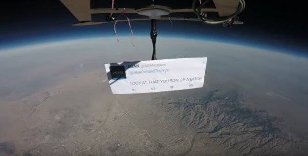 Space Group Protests Donald Trump From 90,000 Feet Above Earth