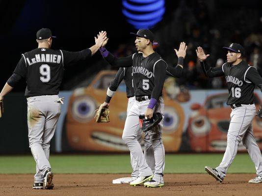 Story hits 2-run HR to lead Rockies in 3-1 win over Giants