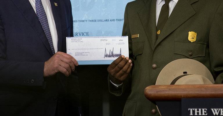 Trump Donates First-Quarter Salary to National Park Service