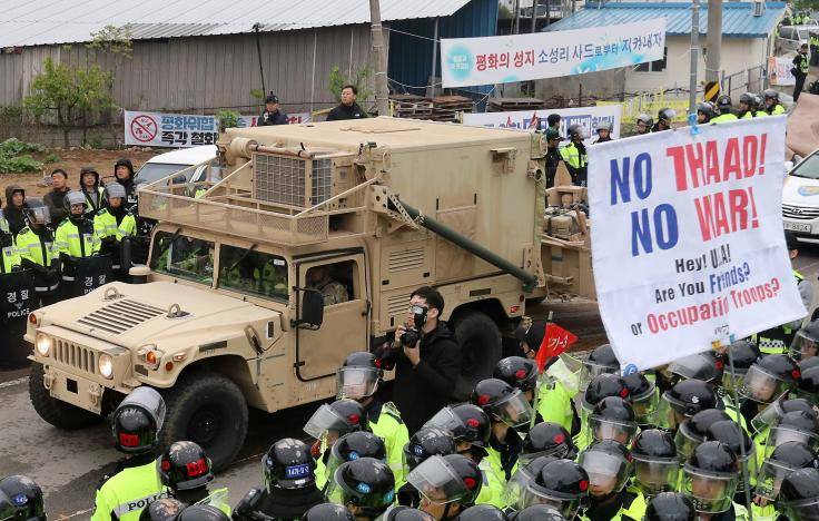U.S. moves THAAD anti missile to South Korean site, sparking protests