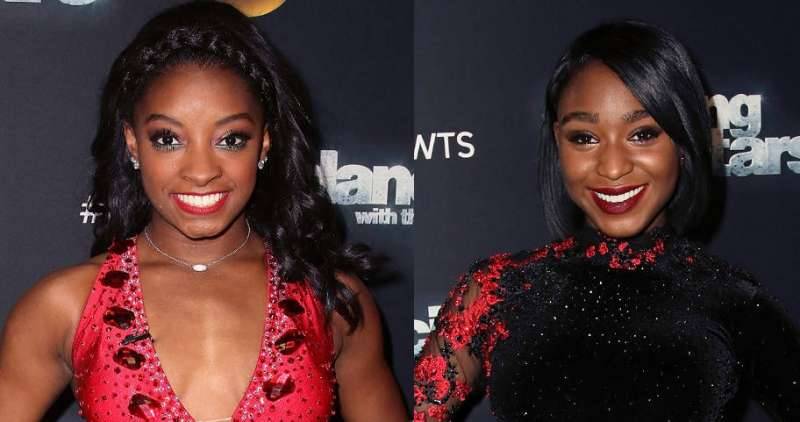 Accidental Kisses on Dancing with the Stars Simone Biles & Normani Kordei Play the Cutest Game of Never Have I Ever