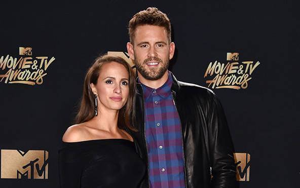 Nick Viall and Vanessa Grimaldi Brave the Rain for Date Night