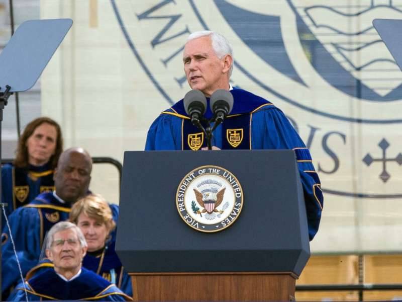 Notre Dame students walk out on Mike Pence during commencement speech