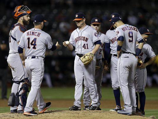 Springer hits 20th homer, Astros launch 3 to beat A’s 4-1