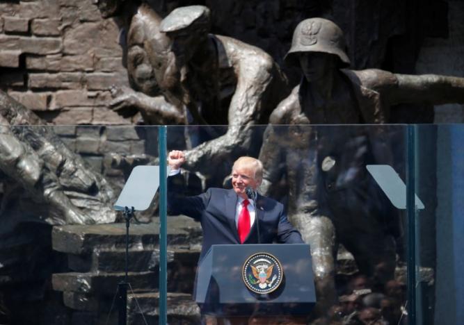 Trump criticizes Russia, calls for defense of Western civilization