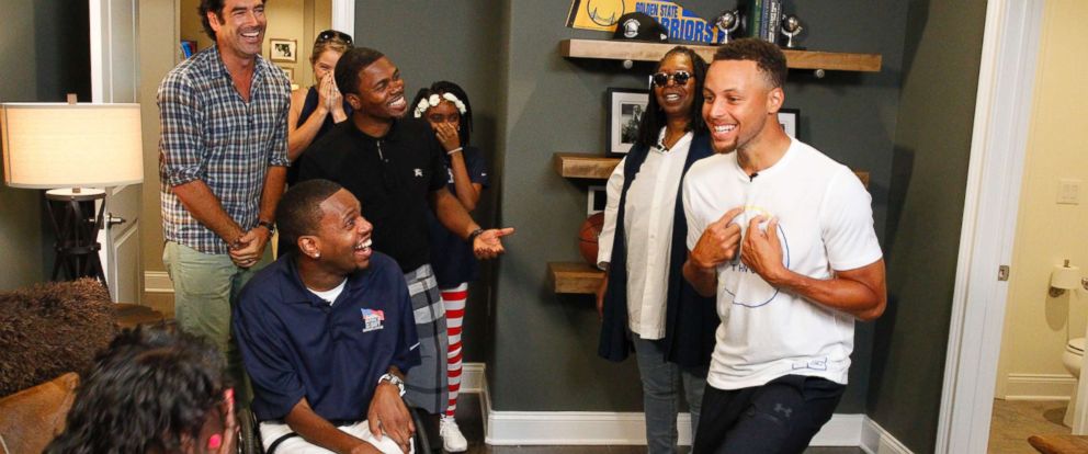 Disabled veteran surprised with new home, visit from Stephen Curry