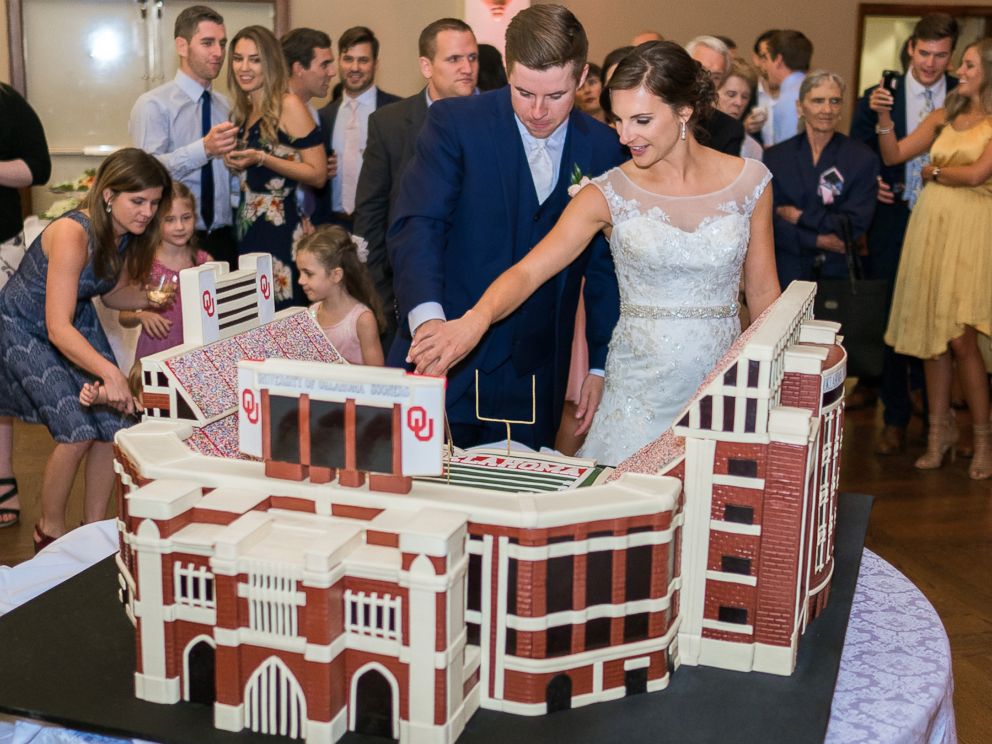 150-pound Oklahoma University stadium cake for groom goes viral
