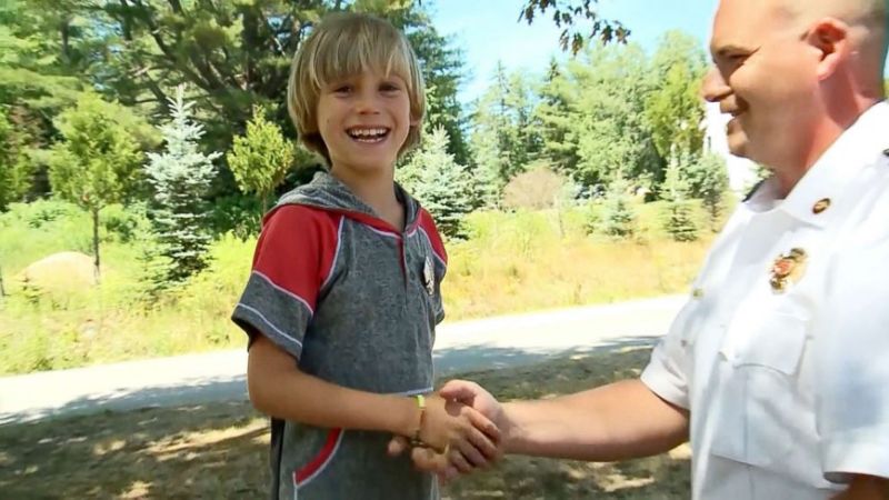 8-year-old boy honored by firefighters after saving his baby sister