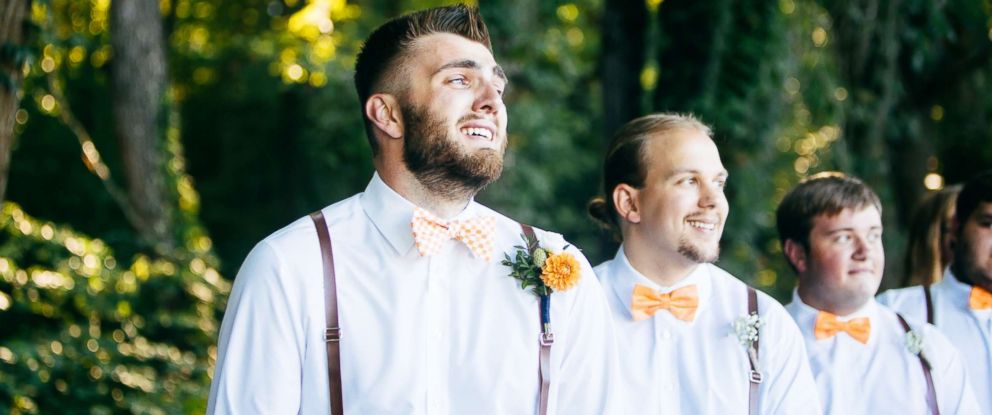 Groom has incredibly emotional reaction to seeing his bride