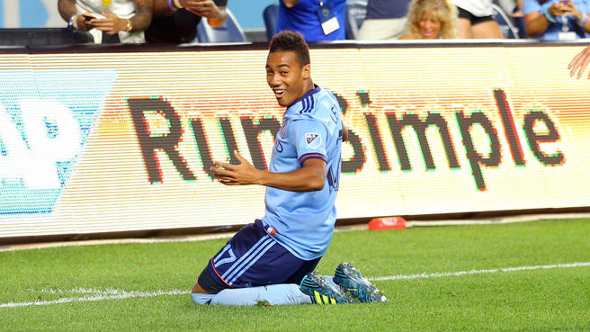 Lewis scores in stoppage time, NYCFC beats Revolution 2-1