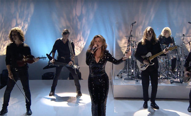 Shania Twain, 51, Rocks Insane Cleavage & Defies Time In Sexy Tight Black Jumpsuit