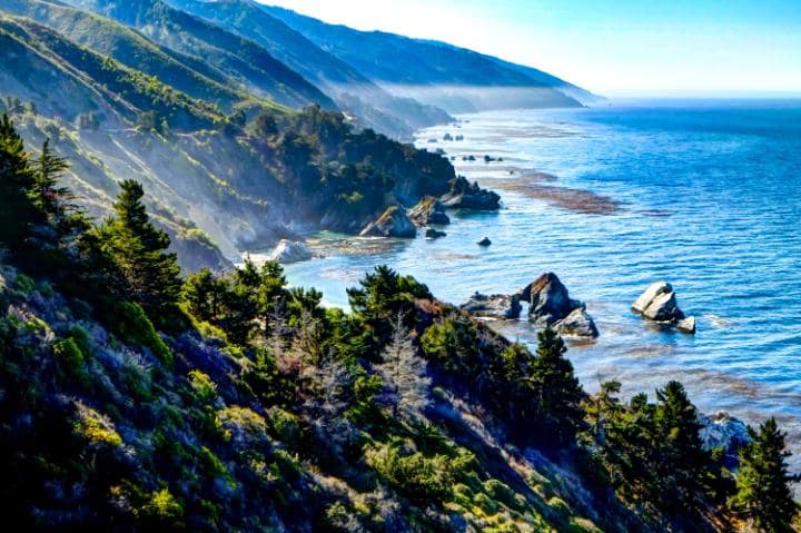The spectacular coastline near big sur