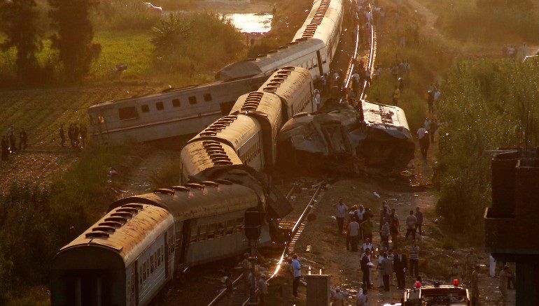 Train collision in Egypt leaves dozens dead