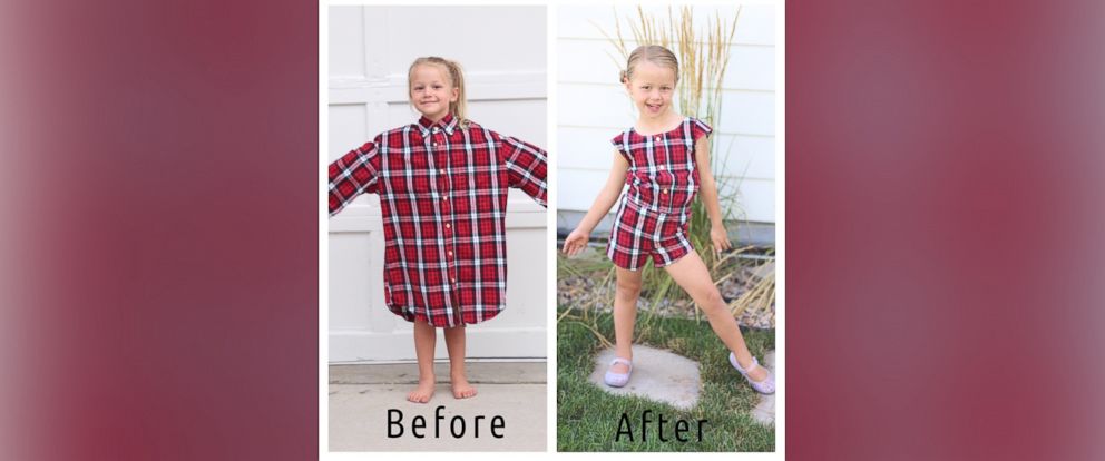 Utah woman makes dresses for her daughters out of husband’s old shirts