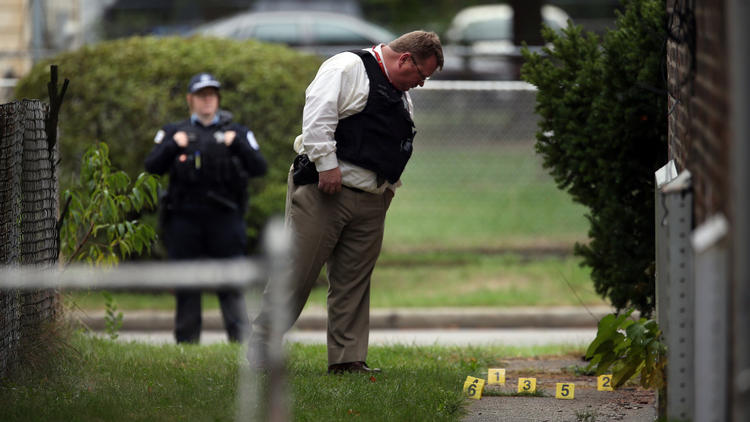 1 dead, 7 wounded in separate city shootings