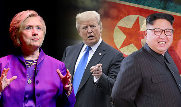 Clinton blasts Trump handling of North Korea as picking fights with Kim makes him smile