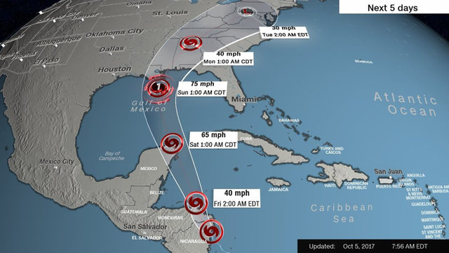 Tropical Storm Nate kills 20 in Central America as it heads toward US