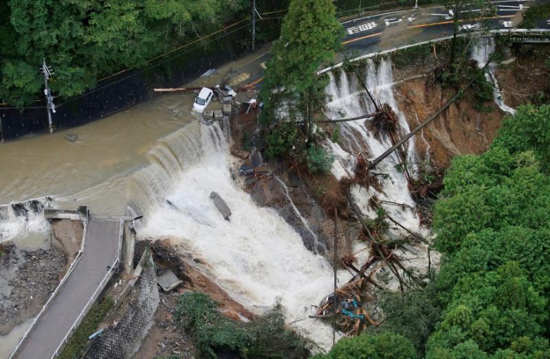 Typhoon Lan heads out to sea, leaves three dead and flooding