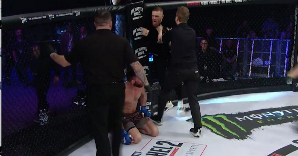 Conor McGregor Jumps the Cage, Shoves Referee at Bellator 187