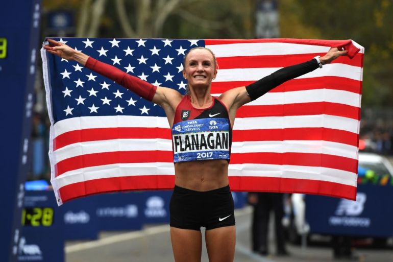 Shalane Flanagan becomes first American woman to win New York marathon in 40 years
