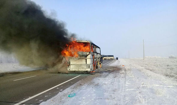 Kazakhstan bus fire kills 52