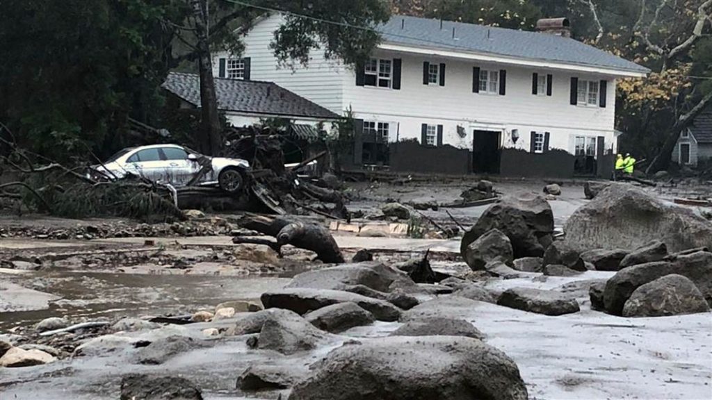 Deadly rains in Southern California send rivers of mud into homes, trigger fire, flooding