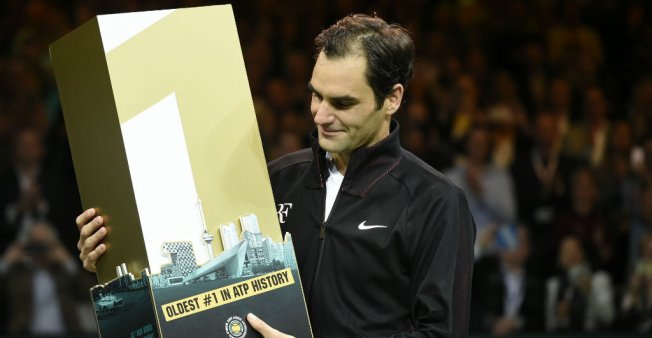 Back on top, Federer becomes oldest ATP world number one