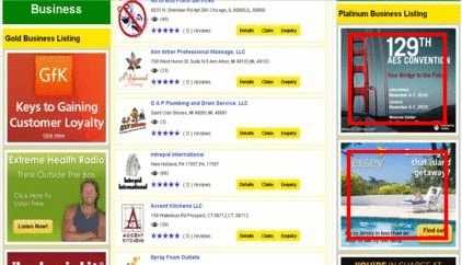 Yellow Listing Right Side Banners