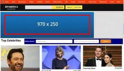 Celebrity Page Header Left Banner