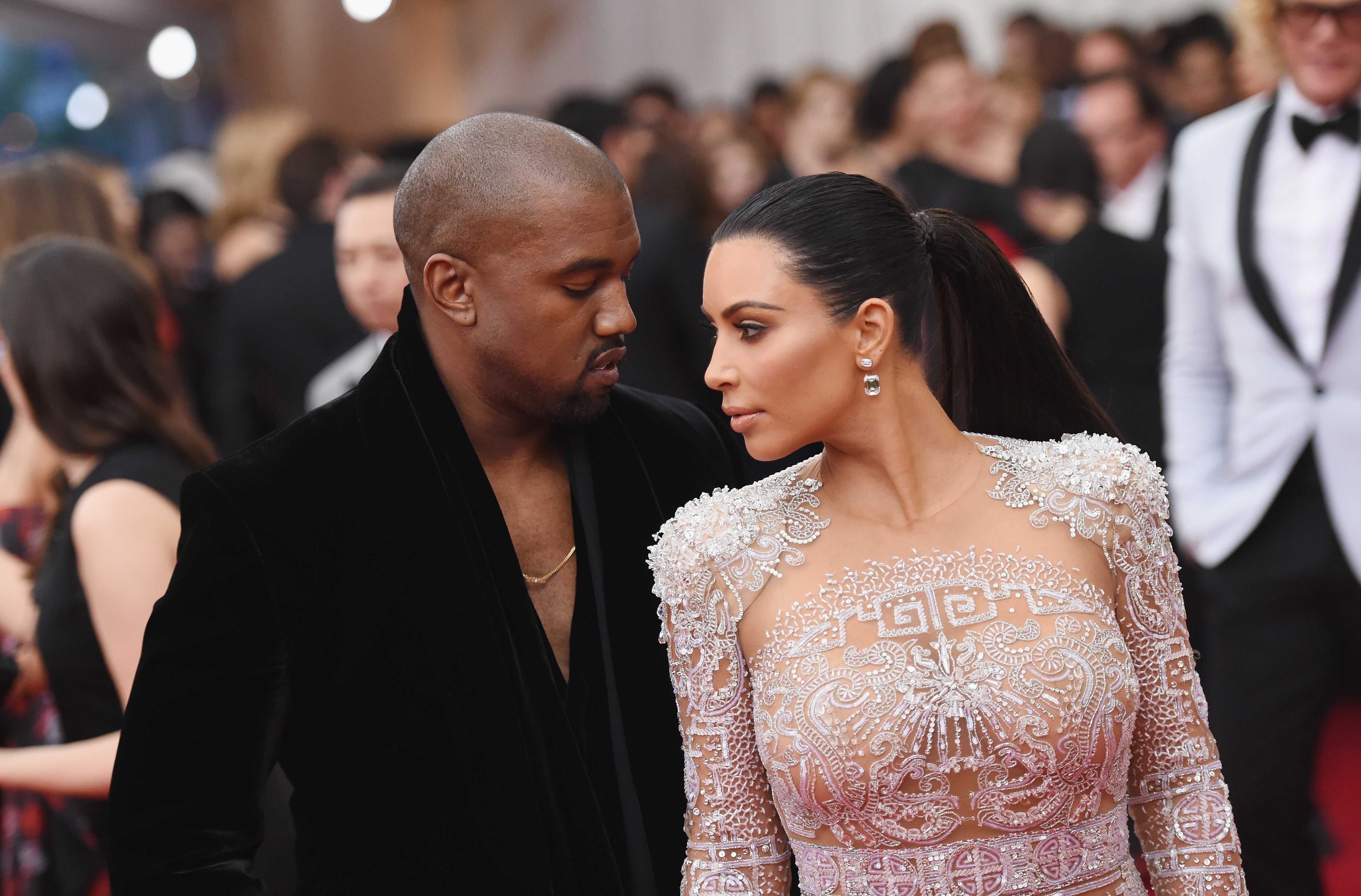 Kim Kardashian and Kanye West Intense Look