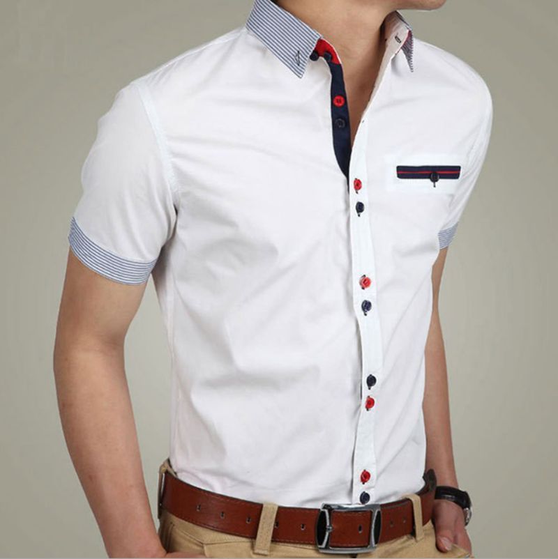 Fashion Mens Slim Fit Short Sleeve Casual Shirt T-Shirts Tee Tops