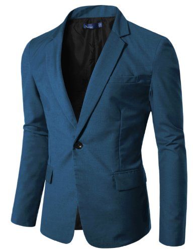 Doublju Mens Vivid One-button Blazer